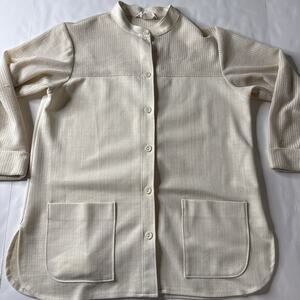 Vtg koret of california Cardigan Jacket Button Up Women Sz 12 White Pockets